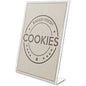 Deflecto Anti-Glare Slanted Sign Holder Portrait - 11" Height x 8.5" Width x 2.5" Depth - Acrylic - Clear - Anti-glare, Scratch Resistant, Durable, Heavy Duty, Double-sided - 1 Each (879701)