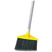 Rubbermaid Commercial Aluminum Handle Angle Broom Polypropylene Bristle - 56" Handle Length x 1" Handle Diameter - Aluminum Handle - Gray - 1 Each (638500GRA)