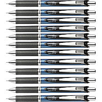 EnerGel EnerGel RTX Liquid Gel Pen 0.7 mm Medium Needle Pen Point - Refillable - Retractable - Black Ink - Gel-based - Black, Stainless Steel, Blue Barrel - Metal Tip - 1 Dozen (BLN77ADZ)