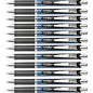 EnerGel EnerGel RTX Liquid Gel Pen 0.7 mm Medium Needle Pen Point - Refillable - Retractable - Black Ink - Gel-based - Black, Stainless Steel, Blue Barrel - Metal Tip - 1 Dozen (BLN77ADZ)