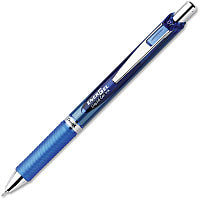 EnerGel EnerGel RTX Liquid Gel Pens 0.7 mm Medium Needle Pen Point - Refillable - Retractable - Blue Ink - Gel-based - Blue, Silver Barrel - Stainless Steel Tip - 1 Dozen (BLN77CDZ)