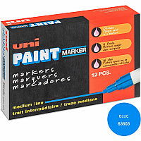 uni-ball uni(R) uni-Paint PX-20 Oil-Based Paint Marker Medium Marker Point - Blue Ink - Oil Based - White Barrel - 1 Dozen (63603DZ)