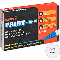 uni-ball uni(R) uni-Paint PX-20 Oil-Based Marker Medium Marker Point - White Ink - Oil Based - White Barrel - 1 Dozen (63613DZ)