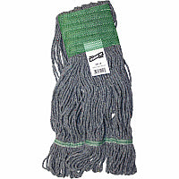 Genuine Joe 5" Headband Earth Mop Refill Medium - Quick Drying - Polyester Fiber - Blue - 1 Each (GJO20116)