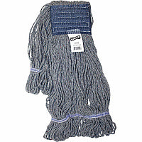 Genuine Joe 5" Headband Earth Mop Refill Large - Quick Drying - Polyester Fiber - Blue - 1 Each (GJO20124)