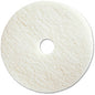 Genuine Joe Polishing Floor Pad 20" Diameter x 1" Thickness - Polishing, Floor - 175 rpm to 350 rpm Speed Supported - Resilient, Flexible, Dirt Remover, Soft, Non-abrasive, Long Lasting - Fiber, Resin - White - 5 / Carton (GJO90520)