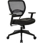 Office Star Professional Dark Air Grid Back Managers Chair Leather Seat Material - 5-star Base - Black - 1 Each (5700E)