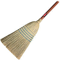 Rubbermaid Commercial Warehouse Corn Broom 12" Brush Face - 1.13" Handle Diameter - Pine Handle - Blue - 1 Each (638300BE)