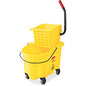 Rubbermaid Commercial Wave Brake Side Press Mop Bucket 6.50 gal - 16.8" x 15.6" x 18.6" - Tubular Steel, Plastic - Yellow - 1 Each (7480YEL)
