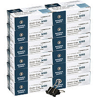 Business Source Fold-back Binder Clips Small - 0.8" Width - 0.38" Size Capacity - for Paper - Black - 1 Dozen/Pack - 12 / Box (BSN36550BX)