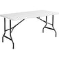 Iceberg IndestrucTable TOO Bifold Table Rectangle Top - Height Adjustable - 96" Table Top Length x 30" Table Top Width x 2" Table Top Thickness - 29" Height - Indoor, Outdoor - Platinum, Powder Coated - Tubular Steel - High-density Polyethylene (H (65473)