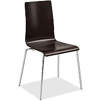 Safco Bosk Stack Chair Espresso Seat Color - Plywood Seat Material - Espresso Back Color - Plywood Back Material - Chrome Plated Steel Frame Material - Four-legged Base - 2 / Carton (4298ES)