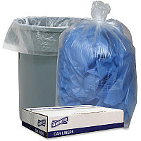 Genuine Joe Low Density Can Liners 60 gal Capacity - 58" Length x 38" Width x 1.75 mil (44 Micron) Thickness - Low Density - Clear - Recycled - 100 / Carton (GJO29133)