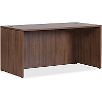 Lorell Essentials Series Rectangular Desk Shell x 1" Thickness Top, 29.5" Height x 70.9" Width x 35.4" Depth Desk - Finish: Walnut Laminate - Lockable, Grommet, Modesty Panel, Adjustable Feet - For Office (LLR69966)
