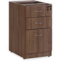 Lorell Essentials Series Box/Box/File Fixed File Cabinet 28.5" Height x 15.5" Width x 21.9" Depth Pedestal - 3 x File, Box Drawer(s) - Finish: Laminate, Walnut - Built-in Hangrail - For File, File Folder (LLR69985)