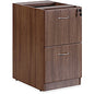 Lorell Essentials Series File/File Fixed File Cabinet 28.5" Height x 15.5" Width x 21.9" Depth Pedestal, x 3.8" Width - 2 x File Drawer(s) - Finish: Laminate, Walnut - Built-in Hangrail, Ball-bearing Suspension, Mobility - For File, File Folder (LLR69986)