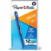 Paper Mate InkJoy Gel Pen 0.7 mm Pen Point - Retractable - Blue Ink - Gel-based - Blue Barrel - 1 Dozen (1951721A)
