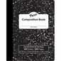 Pacon Composition Book 100 Sheets - 200 Pages - College Ruled Front Ruling - 0.28" Ruled - 9.75" Height x 7.5" Width x 0.1" Length - White Paper - Black Marble Cover - Durable, Hard Cover - 1 Each (MMK37106)