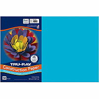Tru-Ray Construction Paper Art Project - 18" Width x 12" Length - Atomic Blue - Sulphite - 50 / Pack (103401)