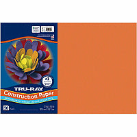 Tru-Ray Construction Paper Art Project - 18" Width x 12" Length - Electric Orange - Sulphite - 50 / Pack (103405)