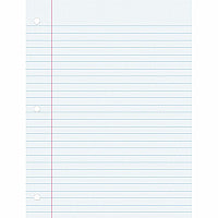 Pacon Wide Ruled Filler Paper 100 Sheets - Wide Ruled Front Ruling - 0.38" Ruled - Red Margin - 3 Hole(s) - 8" x 10 1/2" Sheet Size - White Paper - Smooth, Punched - 100 / Pack (MMK09201)