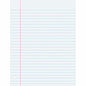 Pacon Wide Ruled Filler Paper 100 Sheets - Wide Ruled Front Ruling - 0.38" Ruled - Red Margin - 3 Hole(s) - 8" x 10 1/2" Sheet Size - White Paper - Smooth, Punched - 100 / Pack (MMK09201)