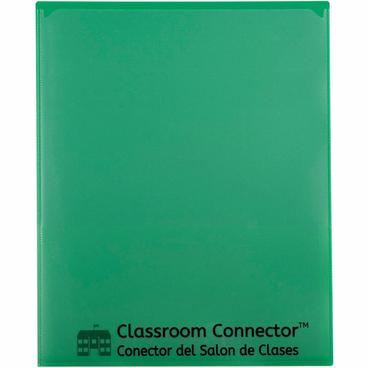 C-Line Classroom Connector Letter Report Cover 8 1/2" x 11" - 2 Internal Pocket(s) - Green - 25 / Box (32003)