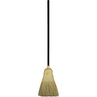 Genuine Joe Warehouse Broom Corn Fiber Bristle - 38" Handle Length - Lacquered Wood Handle - Natural - 1 Each (GJO12001)