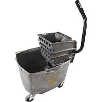 Impact 35 QT Side Press Mop Bucket Wringer Combo 8.75 gal - Splash Resistant, Reinforced, Handle, Durable, Corrosion Resistant - 17.8" x 16.3" - Plastic, Polyethylene, Steel - Gray - 1 Each (6G26353G)