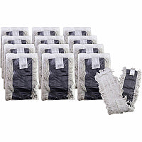 Genuine Joe Disposable Dust Mop Refill 5" Width x 48" Length - Disposable, Looped Ends, Fray Resistant, 4-ply, Quick Drying, Durable, Absorbent, 4-ply Yarn - Cotton, Synthetic - Natural - 12 / Carton (00485CT)
