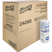 Genuine Joe Kitchen Roll Flexible Size Towels 2 Ply - 1 5/8" Core - White - Paper - 30 / Carton (GJO24085)
