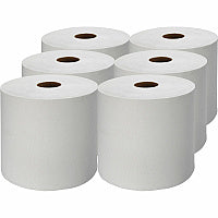Genuine Joe Hardwound Roll Paper Towels 7.88" Width x 1000 ft Length - 2" Core - White - 6 / Carton (GJO22900)