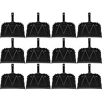Genuine Joe Heavy-duty Metal Dustpan 16" Wide - Steel Handle - Metal - Black - 12 / Carton (GJO85151CT)