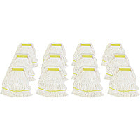 Genuine Joe Narrow Band Small Mophead Rayon, Cotton - White - 12 / Carton (GJOSWH1BCT)