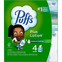 Puffs Plus Lotion Facial Tissues 2 Ply - WhiteBox - 56/Box - 4 / Pack (34899)