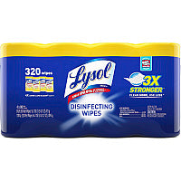 Lysol(R) Disinfecting Wipes, Lemon Lime, 80 Wipes, 4 Canisters Lemon Lime Scent - Pre-moistened, Antibacterial, Disinfectant - White - 80/Tub - 4 / Pack (90641)