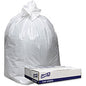 Genuine Joe Low Density White Can Liners 60 gal Capacity - 58" Length x 38" Width x 0.90 mil (23 Micron) Thickness - Low Density - White - Can, Waste Disposal - Recycled - 100 / Carton (GJO3858W)