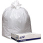 Genuine Joe Low Density White Can Liners 45 gal Capacity - 46" Length x 40" Width x 0.90 mil (23 Micron) Thickness - Low Density - White - Industrial Trash - Recycled - 100 / Carton (GJO4046W)