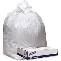 Genuine Joe Low Density White Can Liners 56 gal Capacity - 47" Length x 43" Width x 0.90 mil (23 Micron) Thickness - Low Density - White - Industrial Trash - Recycled - 100 / Carton (GJO4347W)