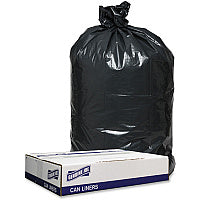 Genuine Joe Low Density Black Can Liners 33 gal Capacity - 39" Length x 33" Width x 1.20 mil (30 Micron) Thickness - Low Density - Black - Can - Recycled - 100 / Carton (GJO98207)