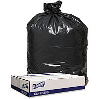 Genuine Joe Low Density Black Can Liners 56 gal Capacity - 47" Length x 43" Width x 1.60 mil (41 Micron) Thickness - Low Density - Black - Can - Recycled - 100 / Carton (GJO98211)