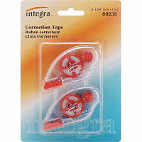 Integra Correction Tape - 2 Dispensers/PK Holds Total 1 Tape(s) - White - 2 / Pack (60238)
