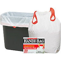 Berry Handi-Bag Drawstring Tall Kitchen Bags Small Size - 13 gal Capacity - 27" Length x 24" Width x 0.69 mil (18 Micron) Thickness - Drawstring Closure - White - Resin - Kitchen - 50/Box - 6 / Carton (HAB6DK50NCT)
