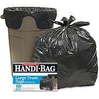 Berry Handi-Bag Wastebasket Bags Medium Size - 30 gal Capacity - 36" Length x 29" Width x 0.70 mil (18 Micron) Thickness - Black - Hexene Resin - Home, Office - 60/Box - 6 / Carton (HAB6FT60CT)