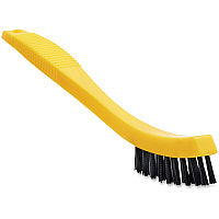 Rubbermaid Commercial Tile/Grout Brush 0.80" Plastic Bristle - 8.5" Overall Length - Black, Yellow - 12 / Carton (9B5600BKCT)