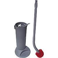 Unger Ergo Toilet Bowl Brush Set Nylon Bristle - 26" Handle Length - Plastic Handle - Gray - 5 / Carton (BBWHRCT)