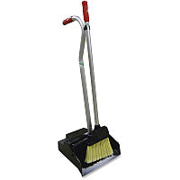 Unger Ergo Dustpan/Broom Combo Aluminum Handle - Black, Silver, Red - 6 / Carton (EDPBRCT)