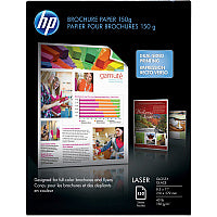 HP Glossy Brochure Paper - White 97 Brightness - Letter - 8 1/2" x 11" - 40 lb Basis Weight - Glossy - White - 150/Pack - 5 / Carton (Q6611ACT)
