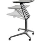 Lorell Gas Lift Height-Adjustable Mobile Desk Black Rectangle Top - Powder Coated Base - Height Adjustable - 28.70" to 40.90" Adjustment - 28.25" Table Top Width x 18.75" Table Top Depth - 41" Height - Assembly Required - 1 Each (LLR84838)