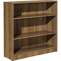 Lorell Laminate Bookcase 3 Shelf(ves) - 36" Height x 36" Width x 12" Depth - Sturdy, Adjustable Feet, Adjustable Shelf - Thermofused Laminate (TFL) - Walnut - Laminate - 1 Each (LLR99783)